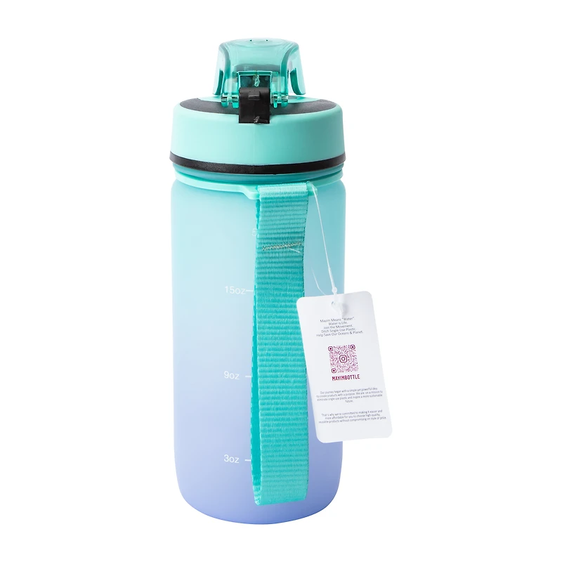 Mayim Dual Tone Light Blue Kid's Motivational Bottle 18oz