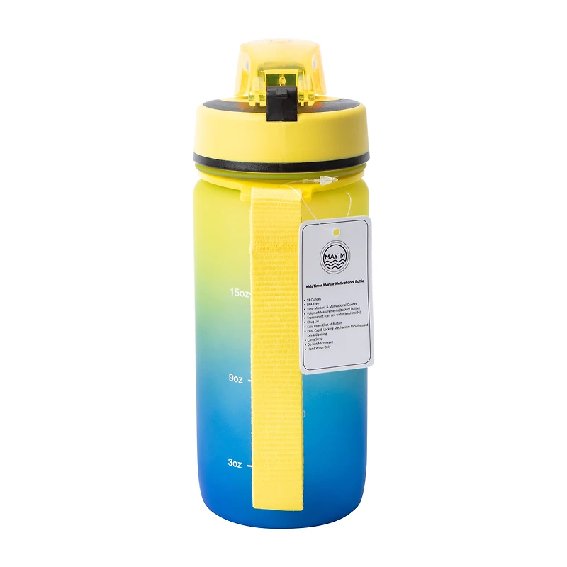 Mayim Dual Tone Yellow Kid's Motivational Bottle 18oz
