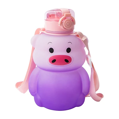 Purple Gradient Pig Water Bottle 35oz