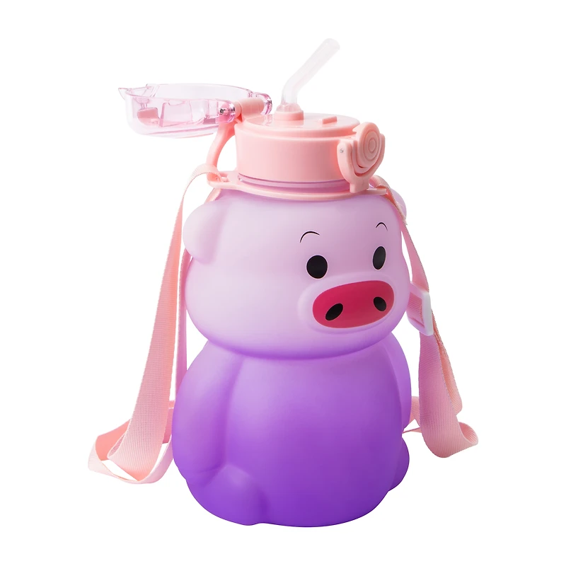 Purple Gradient Pig Water Bottle 35oz