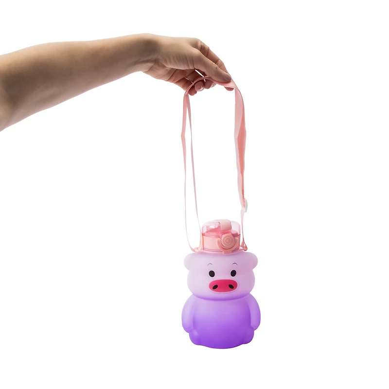 Purple Gradient Pig Water Bottle 35oz