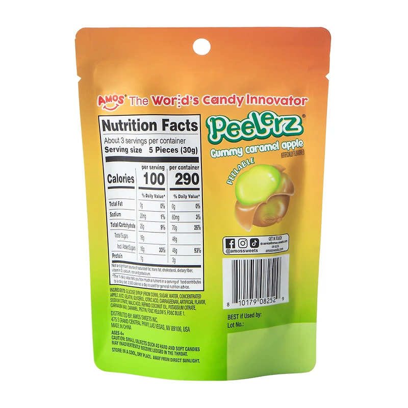 Amos® Peelerz® Caramel Apple Gummy Candy 3oz