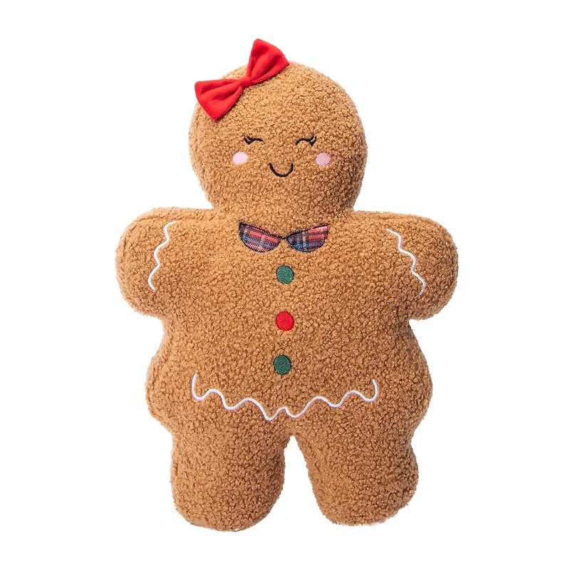 Snow Cool Gingerbread Girl Plush Pillow