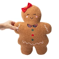 Snow Cool Gingerbread Girl Plush Pillow