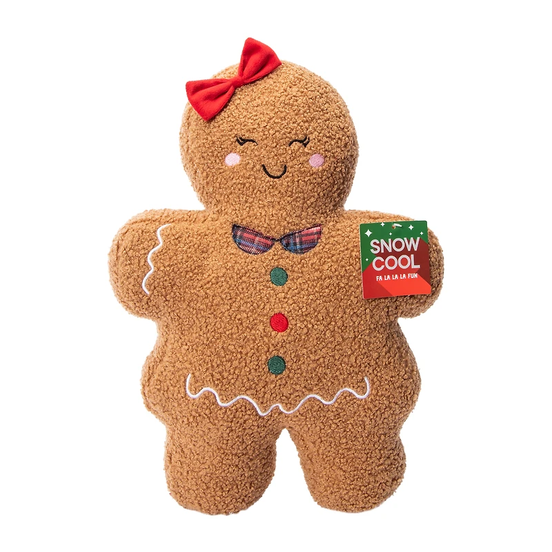 Snow Cool Gingerbread Girl Plush Pillow