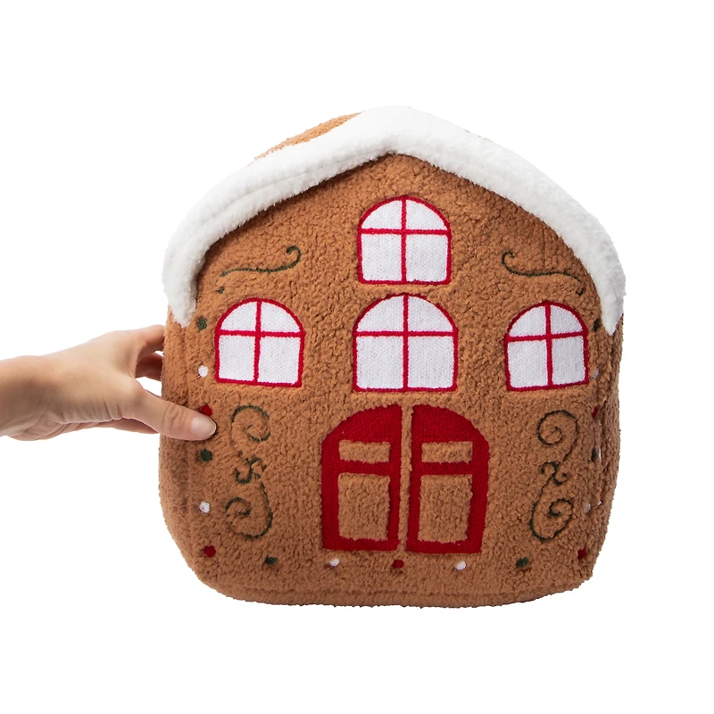 Christmas Snow Cool Gingerbread House Plush Pillow