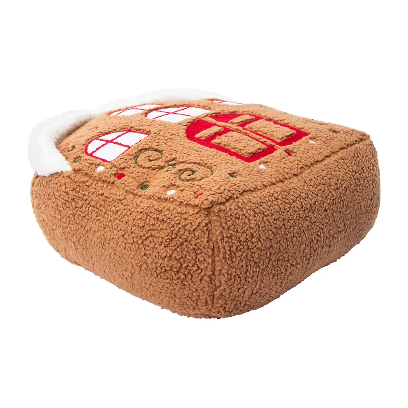 Christmas Snow Cool Gingerbread House Plush Pillow