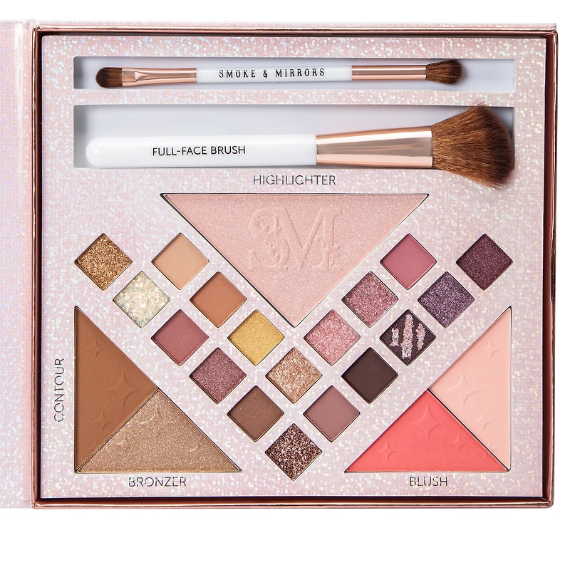 Smoke & Mirrors Flawless Eye And Palette Complete Look Palette With Full-Face Brush & Double-Sided Shadow Brush 23-Count