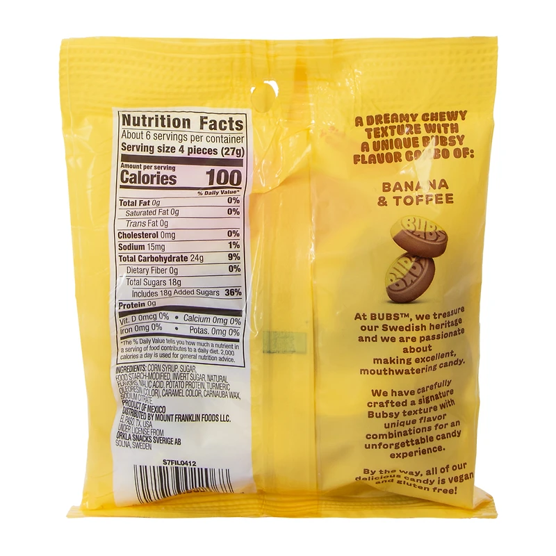 Bubs® Sweet Ovals Banana Toffee