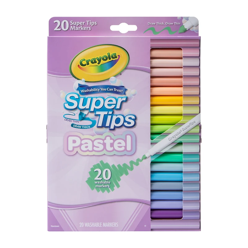 Crayola® Super Tips Pastel Washable Markers 20-Count