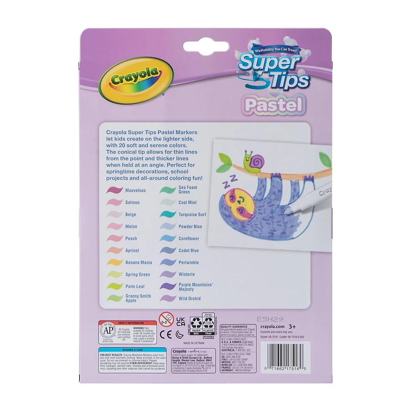 Crayola® Super Tips Pastel Washable Markers 20-Count