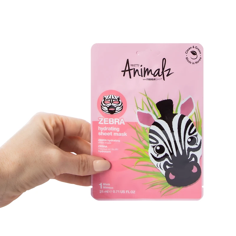 Pretty Animalz By Masque B.A.R™ Zebra Hydrating Mask Sheet