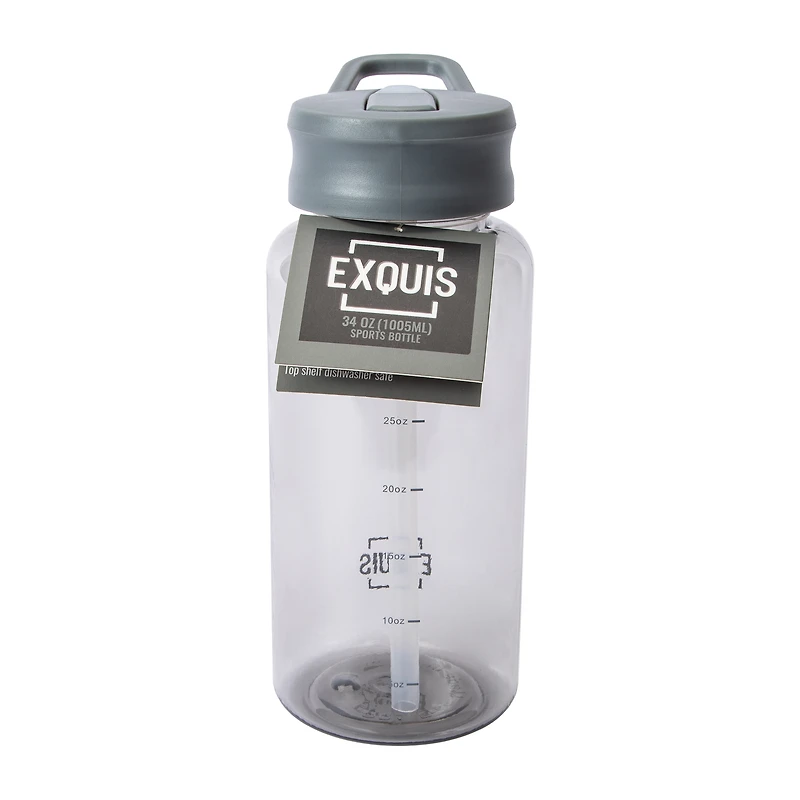 Exquis Grey Push Flip Bottle 34oz
