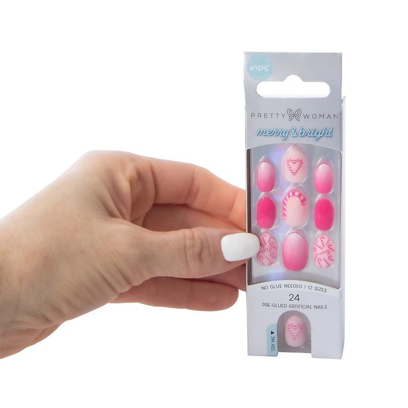 Pretty Woman Kids Collection Merry & Bright Seasonal Nails 24-Count