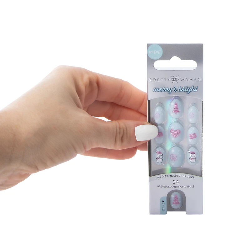 Pretty Woman Kids Collection Merry & Bright Seasonal Nails 24-Count