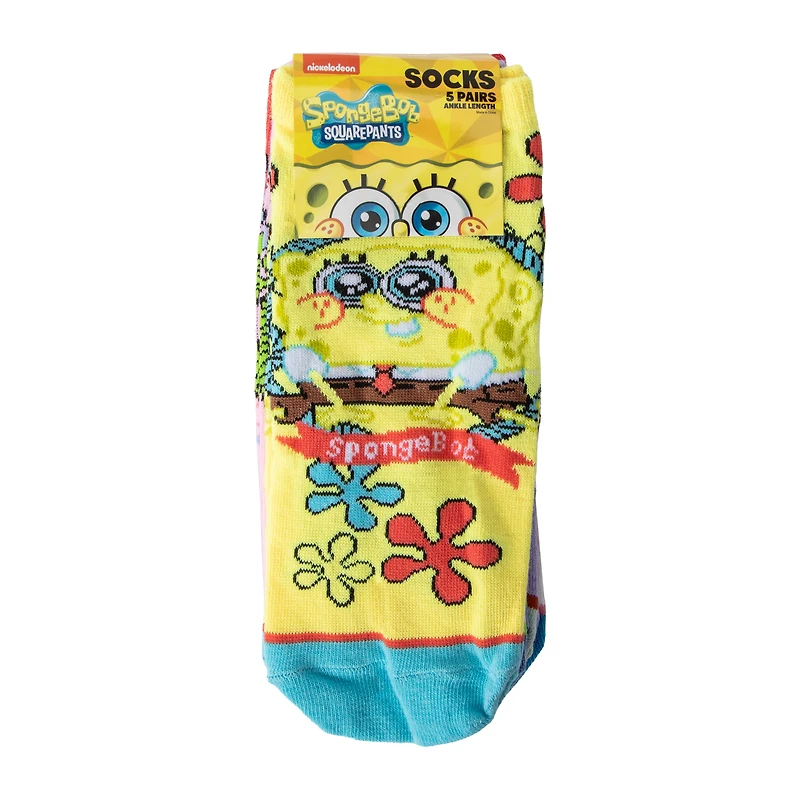 Juniors Nickelodeon™ SpongeBob SquarePants™ Ankle Length Socks 5-Pairs