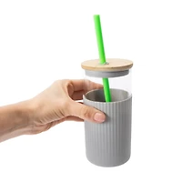 Glass Tumbler With Bamboo Lid 20oz