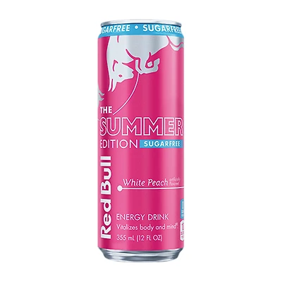 Red Bull Summer Edition White Peach Sugarfree Energy Drink 12oz