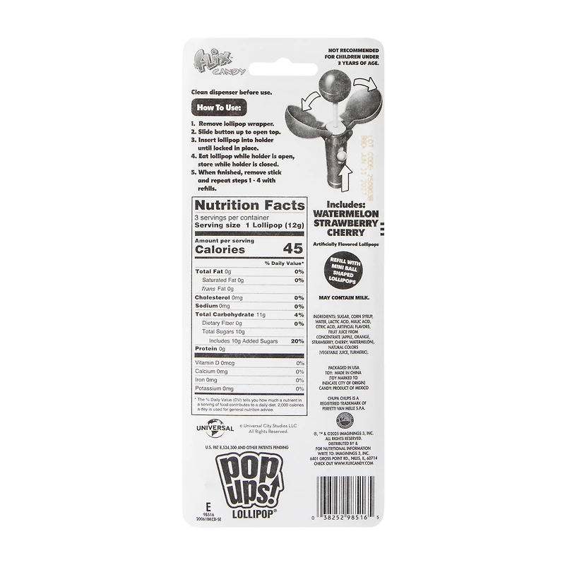 Wicked Pop Ups! Lollipops 3-Set 1.26oz (Styles May Vary)