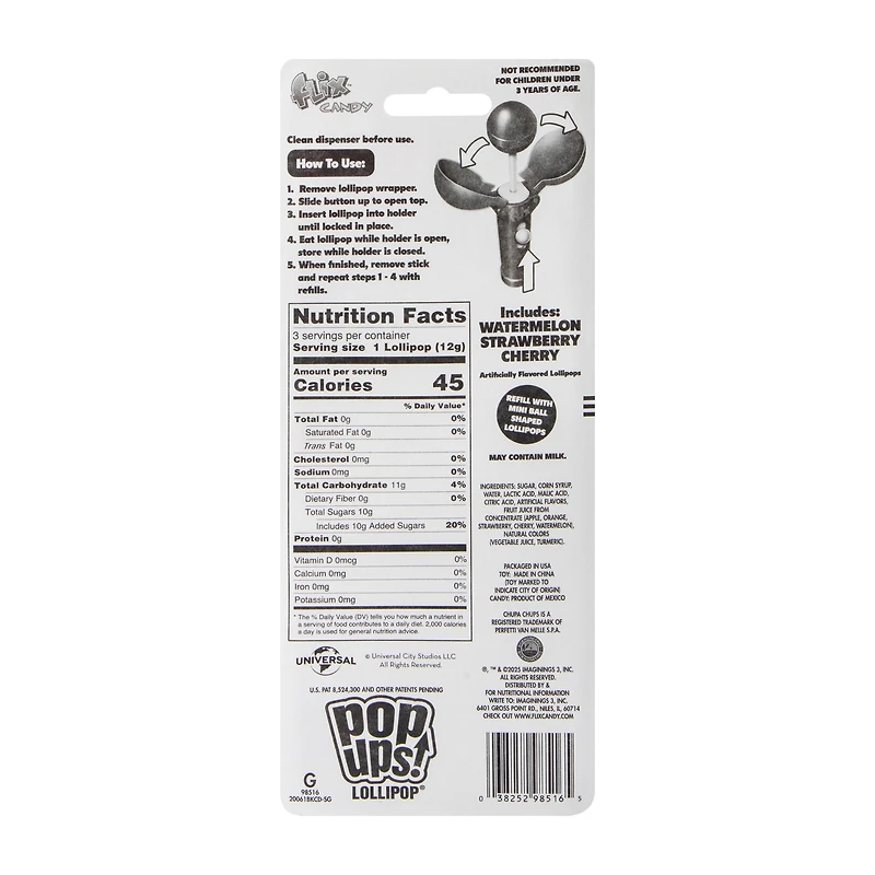 Wicked Pop Ups! Lollipops 3-Set 1.26oz (Styles May Vary)