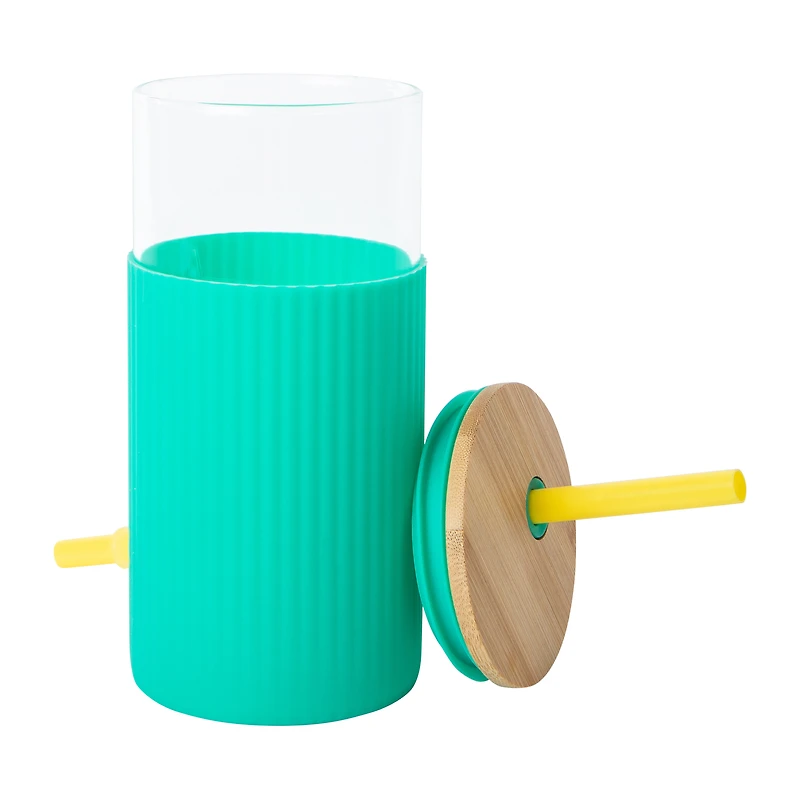 Glass Tumbler With Bamboo Lid 20oz