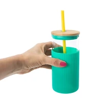 Glass Tumbler With Bamboo Lid 20oz
