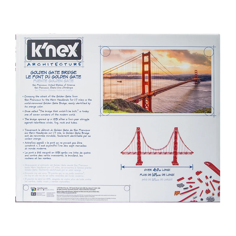 K'nex® Architecture Golden Gate Bridge Building Set 1536-Pieces