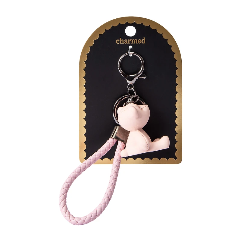 Charmed Pink Bear Charm Key Ring