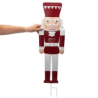 Snow Cool Christmas Nutcracker Metal Stake