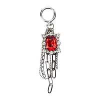 Charmed Red Gem Cluster Key Ring