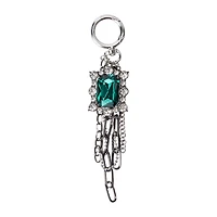 Charmed Green Gem Cluster Key Ring