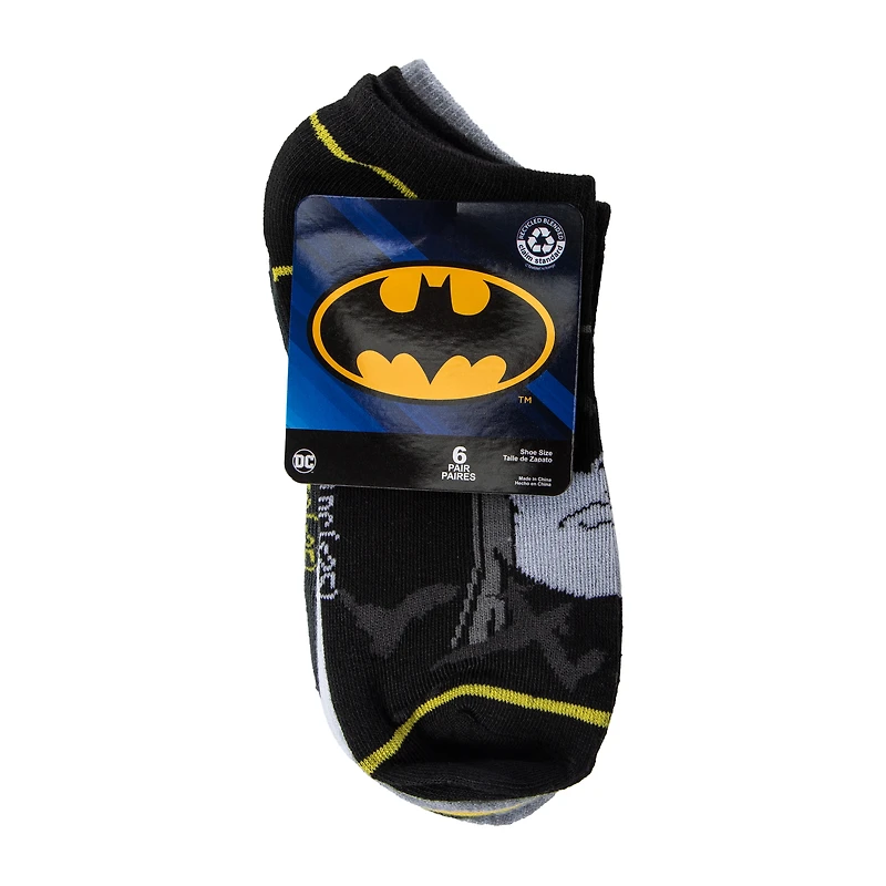 Young Mens DC Batman No-Shows 6-Pairs