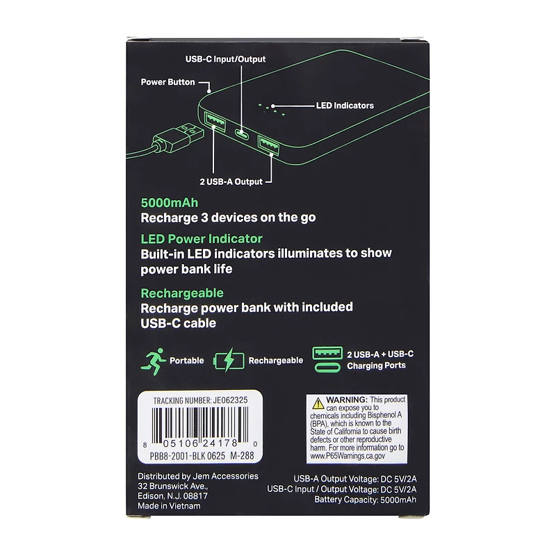 Rechargeable Power Bank 5000mAh