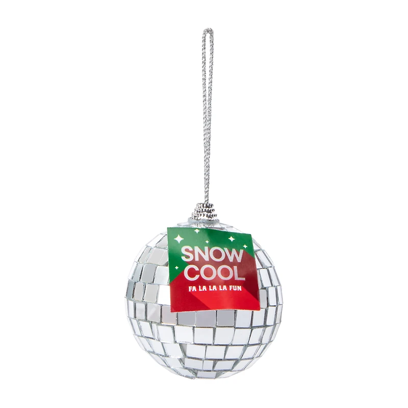 Snow Cool Christmas Disco Ball Ornament