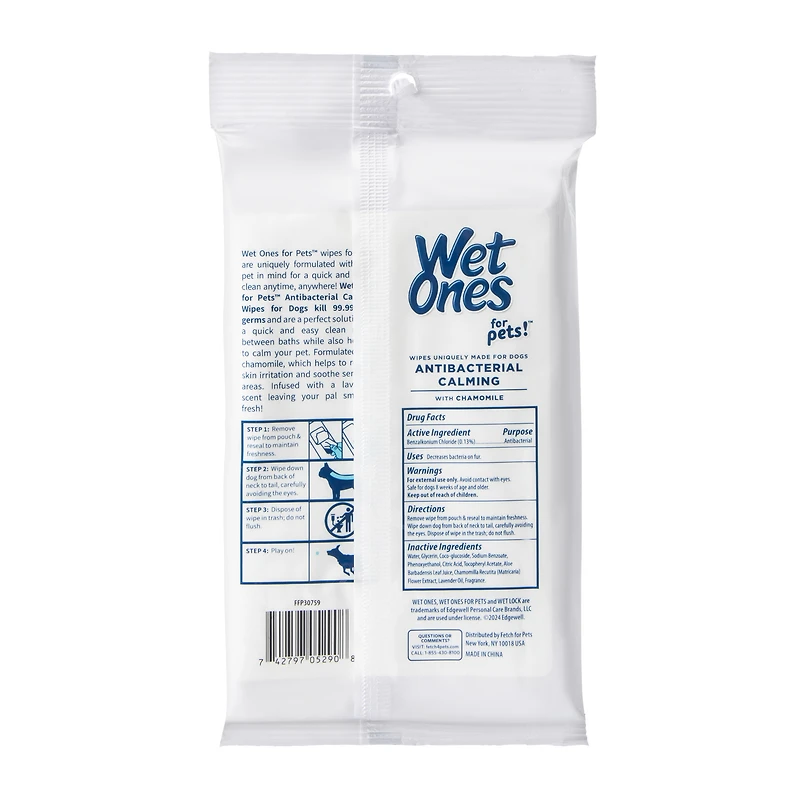 Wet Ones For Pets!™ Lavender Scent Antibacterial Calming 30-Wipes