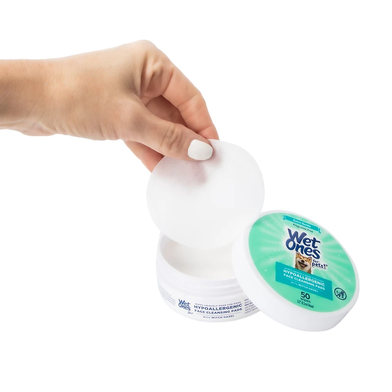 Wet Ones For Pets!™ Extra Gentle Hypoallergenic Face Cleansing Pads With Witch Hazel 50-Wipes