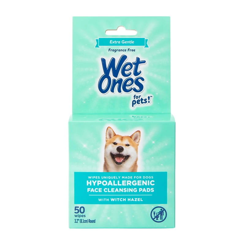 Wet Ones For Pets!™ Extra Gentle Hypoallergenic Face Cleansing Pads With Witch Hazel 50-Wipes