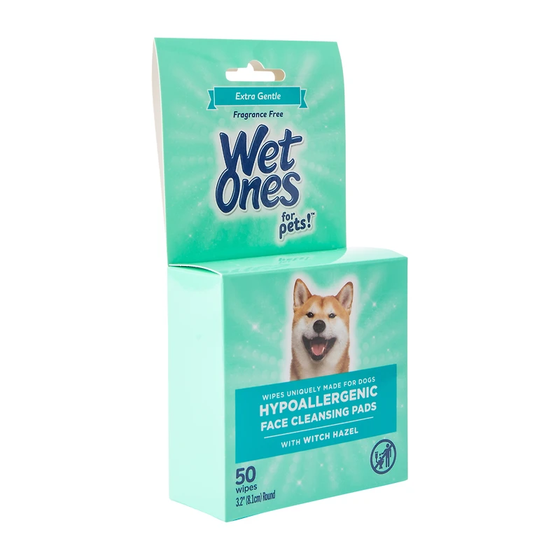 Wet Ones For Pets!™ Extra Gentle Hypoallergenic Face Cleansing Pads With Witch Hazel 50-Wipes