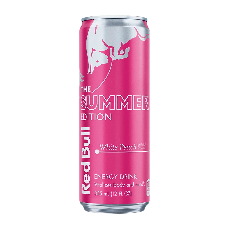 Red Bull Summer Edition White Peach Energy Drink 12oz