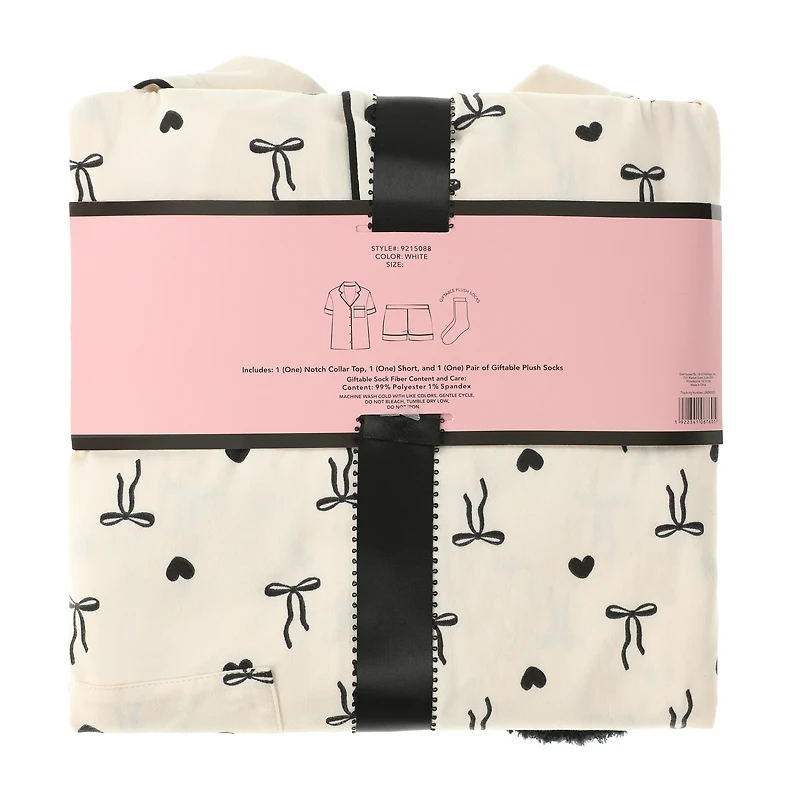 Juniors Notch Collar PJ Short Set 3-Pack