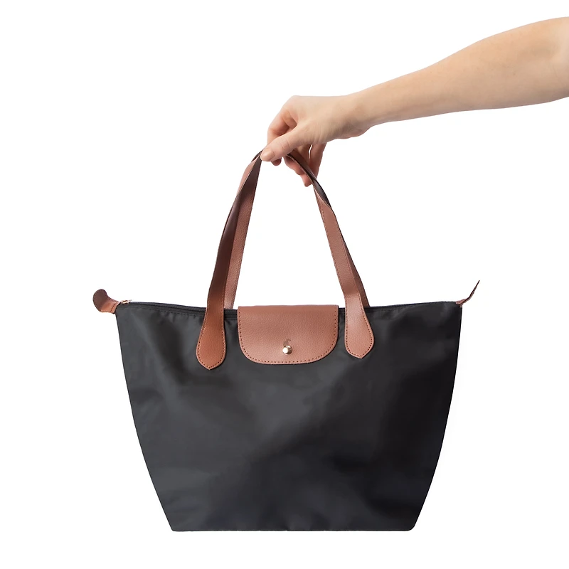 Flap Top Tote Bag