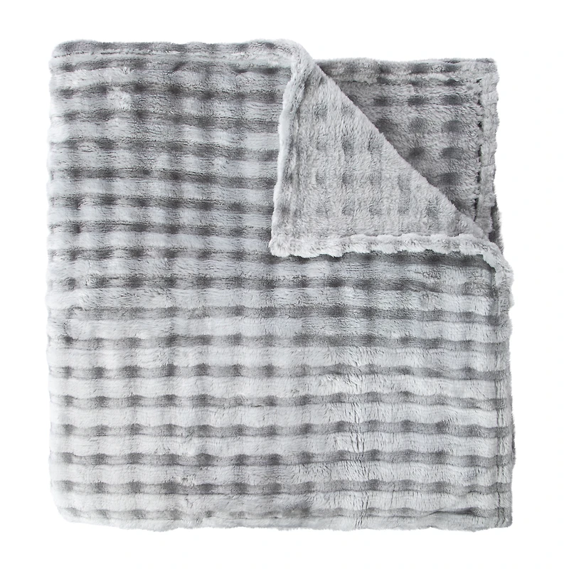 Luxe Collection Ripple Fur Throw 50inx60in