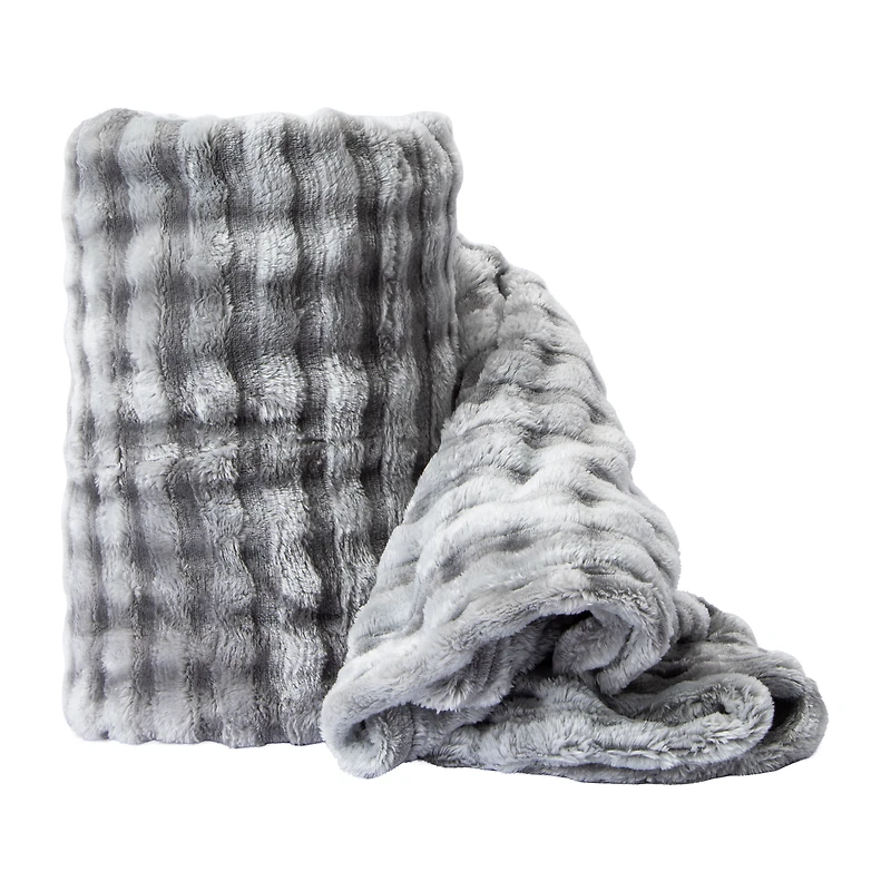 Luxe Collection Ripple Fur Throw 50inx60in