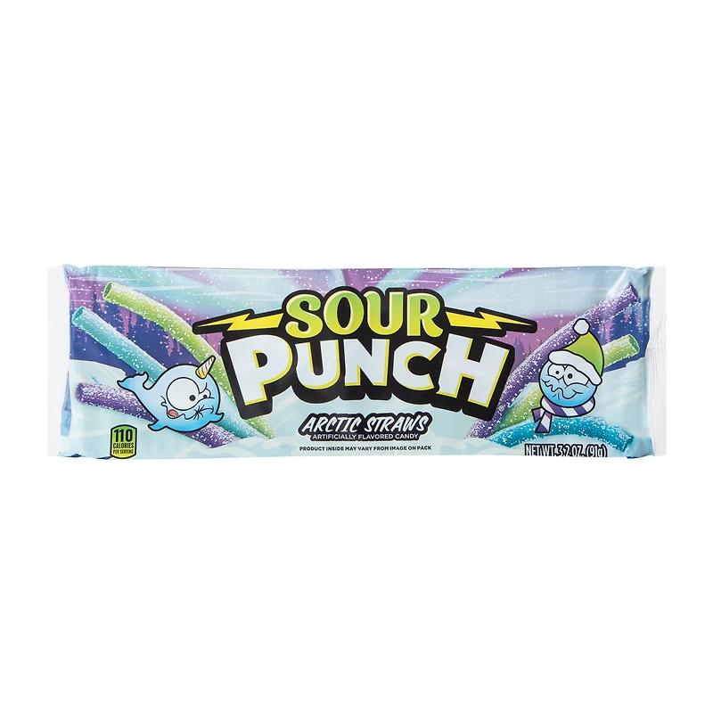 Sour Punch Arctic Straws Flavored Candy 3.2oz