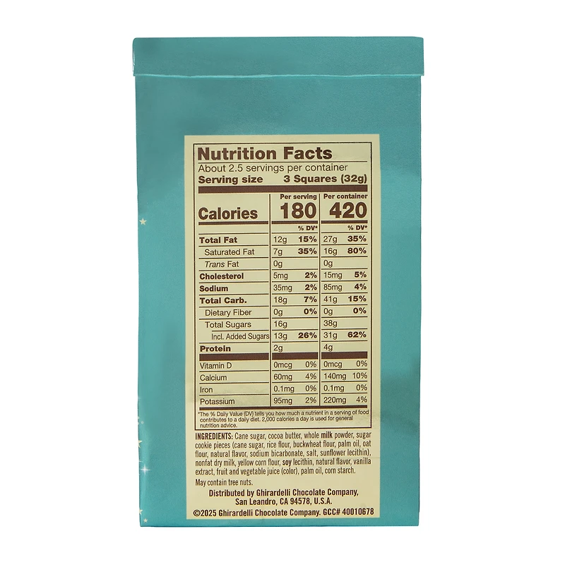 Ghirardelli® Limited Edition White Chocolate Sugar Cookies Squares Chocolates 2.6oz