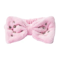 Pink Rhinestone Plush Spa Headband