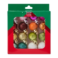 Christmas Snow Cool Mini Ball Tree Ornaments 16-Pack