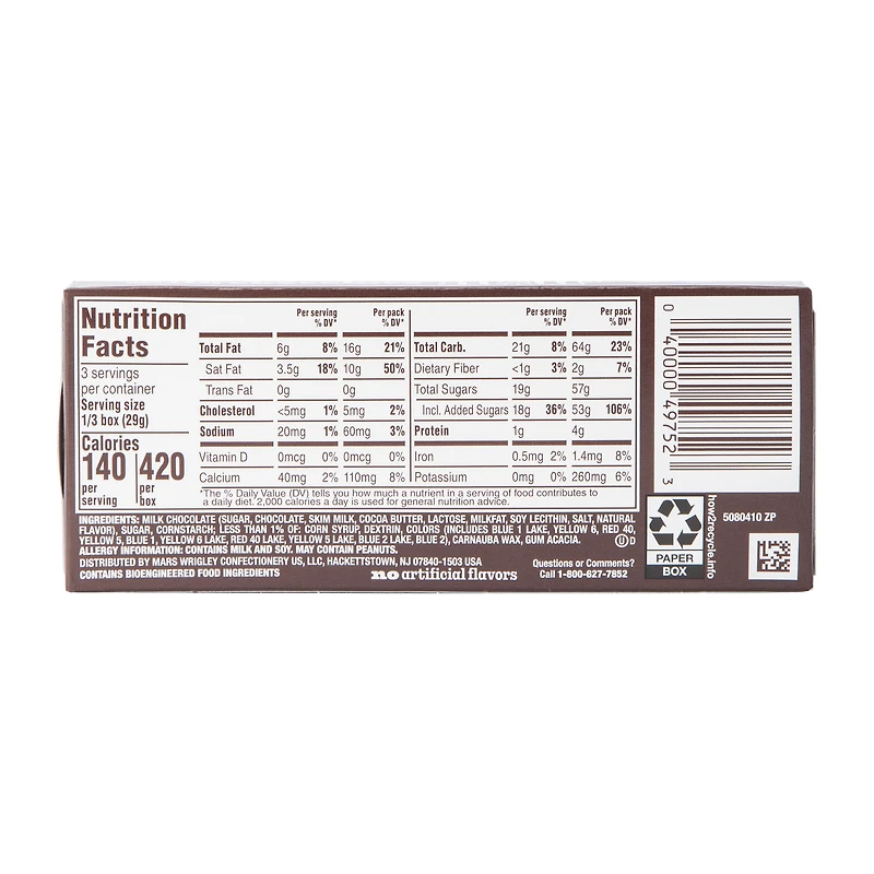 M&M's® Milk Chocolate Candies 3.1oz