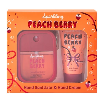 Sparkling Peach Berry Hand Sanitizer & Cream Set