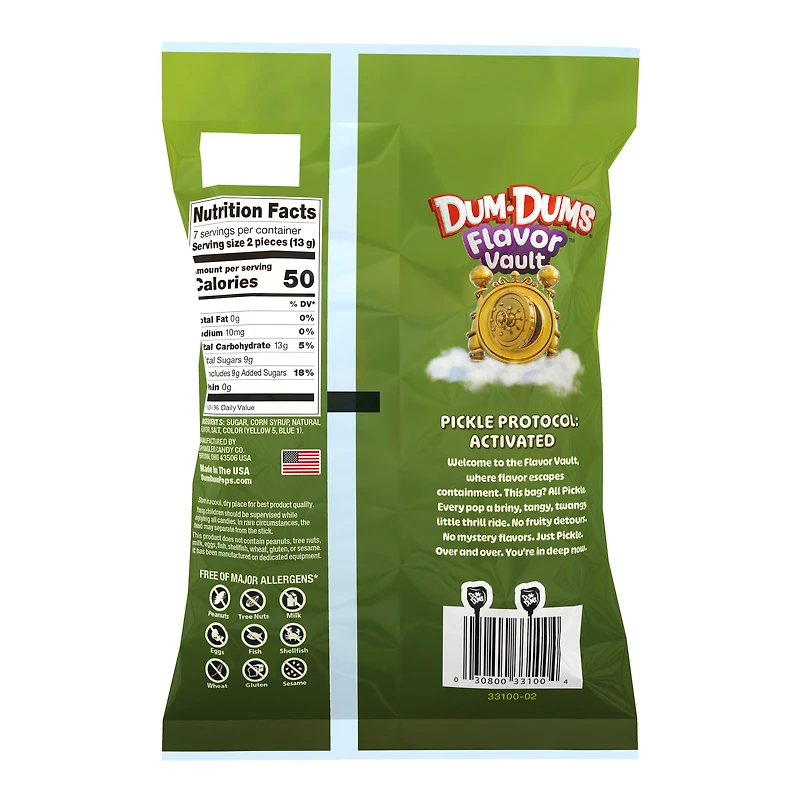 Dum-Dums® Flavor Vault™ Pickle Lollipops 3.5oz